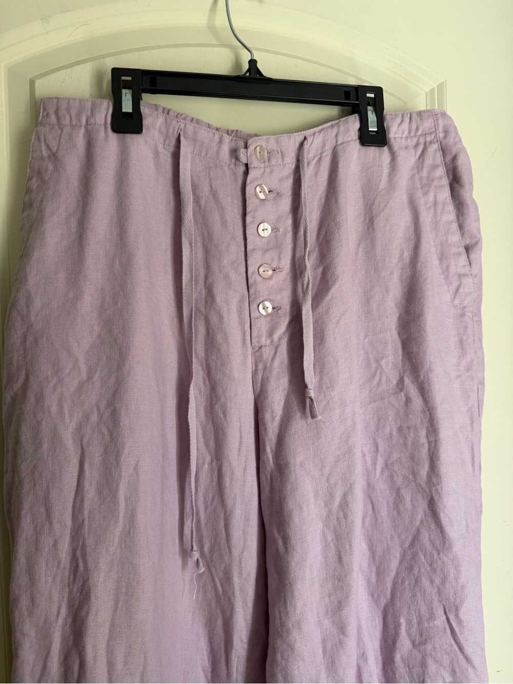Chadwicks Women’s Sz 14 Cropped Linen Pants Elastic Waist Pockets casual boho - Picture 5 of 10